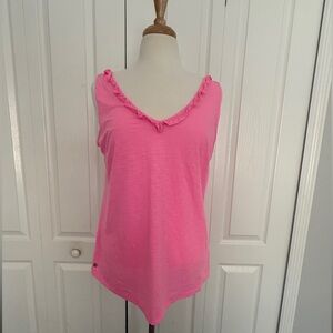 Lilly Pulitzer Gigi Ruffle Tank – Pink – Sleeveless – Size Large